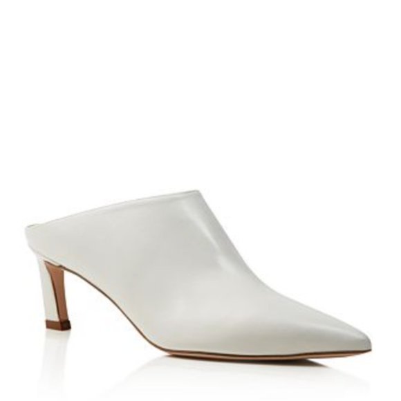 Stuart Weitzman Shoes - Stuart Weitzman Mira Pointed Toe High-Heel Mules in White~7M